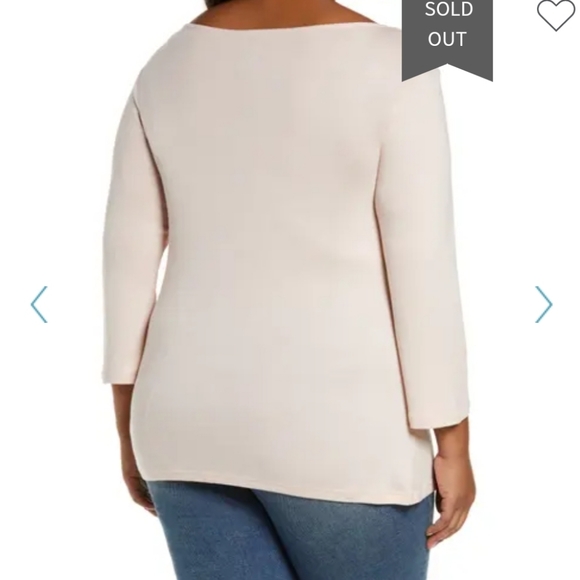 NEW Caslon Pink Boatneck Cotton Blend T-shirt 1X - Picture 5 of 9